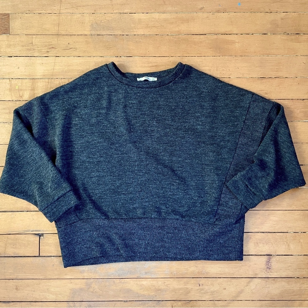 MNG | Cropped knit sweatshirt